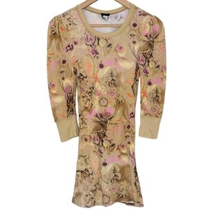 Free People Boho Y2K Floral Waffle Knit Tunic Top Size S